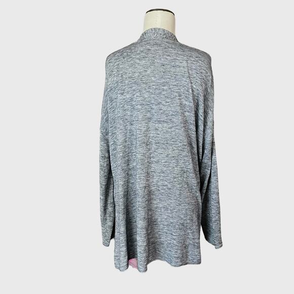 Pure Jill Women's Medium Open Front Cardigan Pockets Black White Marled - Picture 4 of 13